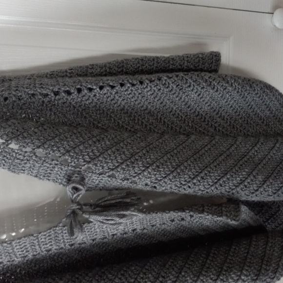 Gray Crochet Women's Sweater Vest - Picture 1 of 5